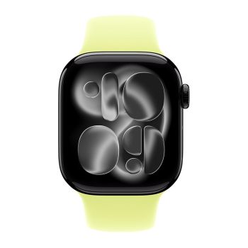 Apple Watch Series 11, 42 mm, Jet Black Aluminum Neon Yellow Sport Band M/L